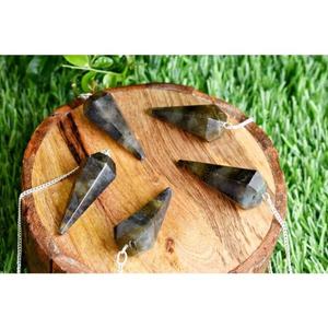 Vente en gros de cristaux de Labradorite faits à la main, pendules de guérison à 7 chakras, bijoux en pierres semi-précieuses naturelles avec logo de style mascotte - Product Image 2