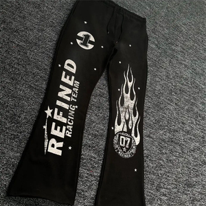 Nuevo Conjunto de Hombre 2026, Estilo Urbano Vintage, Sudadera Gruesa Vintage, Pantalones Acampanados Estilo Americano, Mangas Estampadas, Servicio OEM - Product Image 6