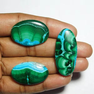 3pcs Natural Azurite Malachite Lot Gemstone Top Quality Cabochons Loose Precious Jewelry 129 Cts - Product Image 1