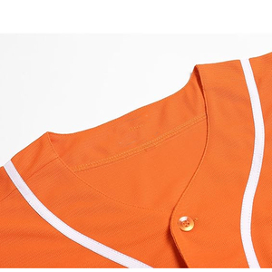 Camiseta de Béisbol Personalizada Naranja de Manga Corta Unisex, Ropa Deportiva de Poliéster que Absorbe la Humedad, Impresión por Sublimación Completa, Logotipo Frontal - Product Image 3