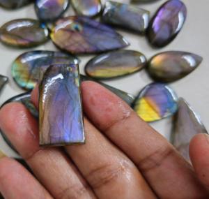 Natural Multi Purple Labradorite Cabochon Wholesale Lot, Purple Labradorite by <b>Weight</b> With Different Shapes Cabochons - Product Image 2