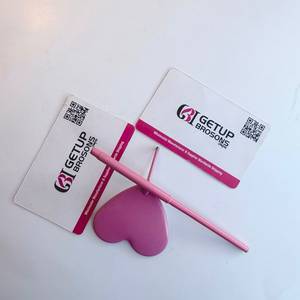 Pince à cils GETUP BROSONS, revêtement rose clair, forme cœur, acier inoxydable, outil de précision, logo personnalisé - Product Image 4