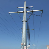 Vente en gros d'usine de poteaux électriques en acier galvanisé à chaud personnalisés, lignes de transmission, équipements de distribution extérieurs