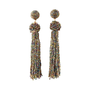 Eco-Friendly <b>Glass</b> Seed Bead Drop Earrings Intricate Embroidery Design Fashion Beaded Earrings for Women and <b>Girls</b> - Product Image 6