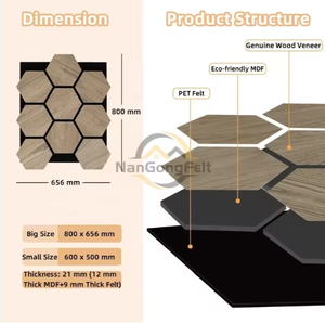 Paneles Acústicos Hexagonales de Poliéster de Alta Densidad, Panel de Pared Moderno para Estudio, Insonorización para Almacenes, Venta al por Mayor - Product Image 5