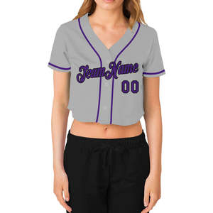 Maillot de baseball et de softball court à col en V de haute qualité pour femmes Design personnalisé avec broderie nom et numéro d'équipe - Product Image 5