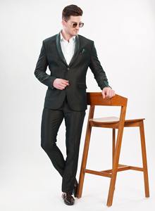 La Scoot Designer Hombres 2 piezas Poliéster Viscosa Estilo Jodhpuri Traje de fiesta Ajuste regular Botón de un solo pecho Volar Longitud larga - Product Image 3