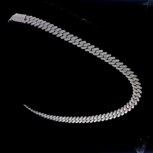Collier chaîne cubaine en diamant Moissanite de qualité supérieure pour hommes Style Streetwear bijoux en argent Sterling 925 - Product Image 5