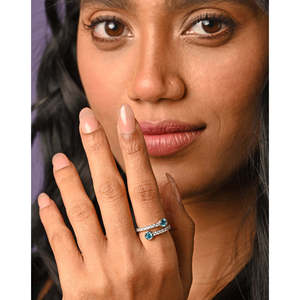 Anillos de Plata de Ley 925 de Primera Calidad para Mujer, Anillos Geométricos con Piedras Preciosas y Topacio, Chapados en Rodio, para Regalo - Product Image 3