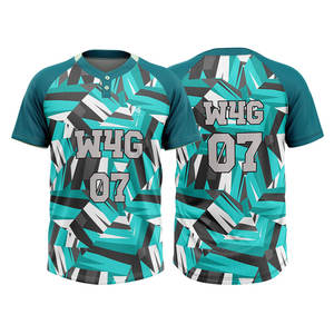 Nouvel Arrivage Porter 4 Jeux Haute Qualité Polyester/Coton Baseball Jersey 2 Boutons Respirant 3D Patchwork Design Évacuation De L'humidité - Product Image 3