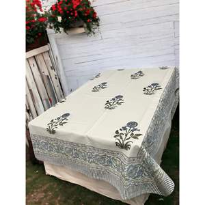 Handmade Bohemian Floral Block Print Cotton <b>Tablecloth</b> Multi-Color Hippie Boho Home Decor for Dining Parties & <b>Weddings</b> - Product Image 1