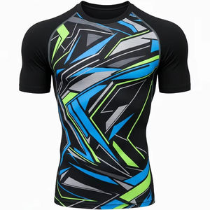 Camiseta de Compresión de Manga Corta para Entrenamiento, Gimnasio, Fitness, Artes Marciales, Surf, Natación, Ropa Deportiva Personalizada - Product Image 1