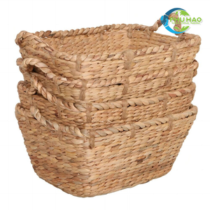 Panier à linge rond vietnamien élégant avec couvercle et doublure, fabriqué à la main, rangement durable - Product Image 5
