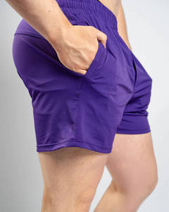Shorts de sport pour hommes en gros personnalisés, séchage rapide, respirants, double couche, pour la course à pied, le fitness en plein air, le tennis - Product Image 3