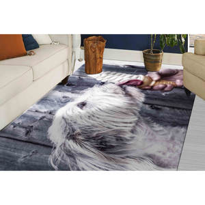 Alfombras con diseño de perro comiendo helado, alfombras de baño, alfombras personalizadas, alfombra para perros, alfombra de chenilla - Product Image 2