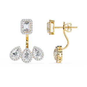 Pendientes Brillantes de Oro de 18K con Diamante Cultivado en Laboratorio, Pendientes de Diamantes Premium - Product Image 3