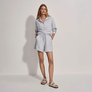 Sweat-shirts à demi-zip pour femmes, en molleton personnalisé blanc vintage, respirant, surdimensionné, confortable - Product Image 2