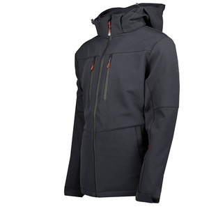 Veste Softshell pour hommes, coupe décontractée, élégante, à capuche et fermeture éclair, veste lourde de haute qualité à coupe moderne avec logo et patchs personnalisés - Product Image 3