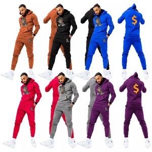 Ensemble survêtement personnalisé poids lourd surdimensionné 100% coton polaire Streetwear ensemble survêtement évasé ensemble 2 pièces sweat à capuche et pantalon - Product Image 6