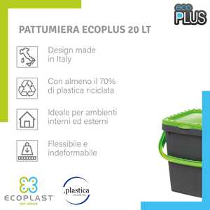 Cubo de Almacenamiento de Plástico Ecoplast para Reciclaje, 20 Litros, Multicolor (Amarillo/Verde/Azul) con Tapas, Uso Interior/Exterior, Hecho en Italia - Product Image 4