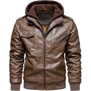 Veste de moto à capuche en cuir synthétique PU pour homme de qualité supérieure offrant un ajustement parfait et une durabilité fiable - Product Image 5