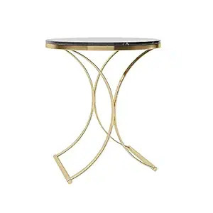 Round Modern White <b>Top</b> Metal Steel <b>Marble</b> <b>Side</b> <b>Table</b> With Golden Base Furniture Living Room Decorative <b>Table</b> - Product Image 2