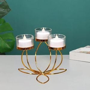 เชิงเทียนโลหะใส่เทียนทีไลท์ลายดอกไม้ - Product Image 2
