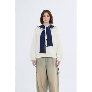 Écharpe en tricot Calasi acrylique 100% épais et doux pour femmes noires avec détail aspect pull sur l'épaule Design rayé pour toutes les saisons - Product Image 6