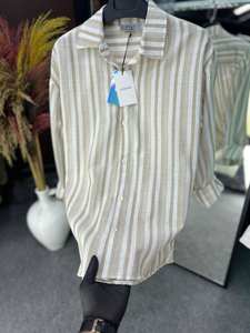 Chemises habillées en satin à pois pour hommes, décontractées, à manches longues, boutonnées, vêtements de plage printemps-été, légères et respirantes - Product Image 2