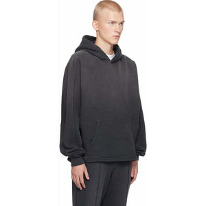 Sweat à capuche 430 coton 100% Gsm pour hommes, double fermeture éclair, coupe boxy, fermeture éclair surdimensionnée, logo brodé, collection hiver, teint uni - Product Image 2