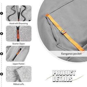 basics cotton blended Custom Manufacturer Boxy Cropped Zipper Jacket Heavyweight <b>Fur</b> Hooded Zip up <b>Hoodie</b> for Men - Product Image 5