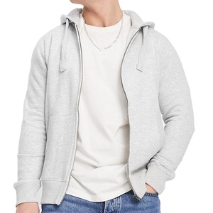 Terry Fleece Sudadera con capucha en blanco Sudaderas con capucha de peso pesado para hombres Personalizado Hombres 100% Algodón Cremallera Alta calidad Francés - Product Image 1