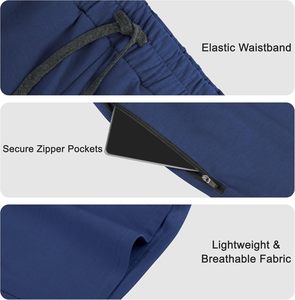 <b>Mens</b> Cotton <b>Shorts</b> with Zipper Pockets Lightweight and Soft Casual Wear for <b>Lounge</b>, Sleep, Workout - Product Image 4