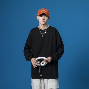 Hot Sale High Quality Casual 100% Custom Shirt Pure Cotton 230 Gsm <b>Long</b> Sleeve <b>Tshirt</b> Custom Printed Solid Color T-shirt for <b>men</b> - Product Image 2