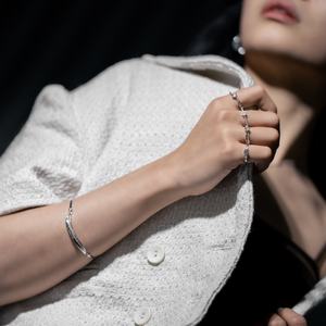 ODM OEM 925 <b>Sterling</b> <b>Silver</b> <b>Cuff</b> <b>Bracelet</b> for Women Platinum Plated Charm Chain Gift Party - Product Image 3