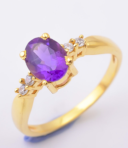 Hot Selling Natural Amethyst Gemstone <b>Ring</b> Trendy Fashionable Ethnic Style Jewelry <b>Vintage</b> 925 Sterling Silver <b>Gold</b> Plated <b>Ring</b> - Product Image 3