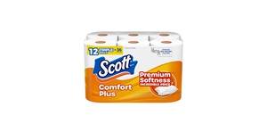 กระดาษชำระแบบใช้แล้วทิ้ง Scott ComfortPlus Soft 12 ม้วนแบบสามชั้น 231 แผ่นต่อม้วน 1 ชั้น ผลิตจากเยื่อไม้บริสุทธิ์ เป็นมิตรต่อสิ่งแวดล้อม ปลอดภัยสำหรับบ่อส้วม - Product Image 2