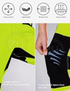 Pantalones de Trabajo de Seguridad Elásticos con Bolsillos Desmontables, Pantalones Reflectantes de Malla Bicolor, ANSI Clase 1, LED Intermitente, Forro Polar de Algodón - Product Image 4