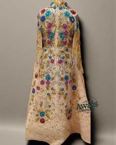 ชุดราตรีหรูหราประดับลูกปัดมุกเพชรคริสตัลแบบยาวถึงพื้นทรงเอไลน์เอวเอ็มไพร์  รุ่นใหม่ล่าสุดปี 2025 ผลิตจากวัสดุที่เป็นมิตรต่อสิ่งแวดล้อม - Product Image 3