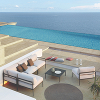 Ensemble de canapés de jardin en tissu imperméable de style nordique moderne Jotel, mobilier d'extérieur commercial de luxe pour hôtels, projets de villas et complexes hôteliers