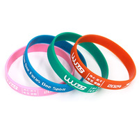 Logo personnalisé avec texte brillant dans le noir Bracelets en silicone