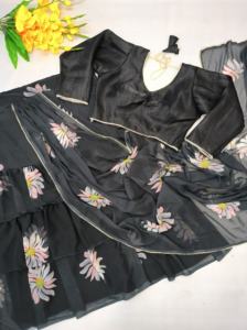 Nueva Colección de Verano de Diseñador, Saris Indios Listos para Usar con Estampado Digital y Blusa para Fiestas y Bodas - Product Image 6