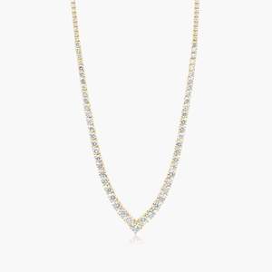 Vintage Iced Cut Tennis Chain <b>Necklace</b> 4.5mm Lab Grown Diamond Hot Trending <b>Silver</b>/Gold Plated Jewelry for Gifts - Product Image 1