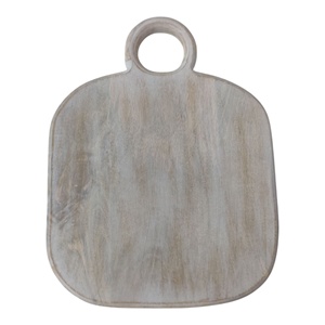 Tablero de exhibición de corte para servir, Forma cuadrada Rectangular, mango de bucle de madera de mango lavado blanco tallado a mano para decoración de cocina y mesa - Product Image 4