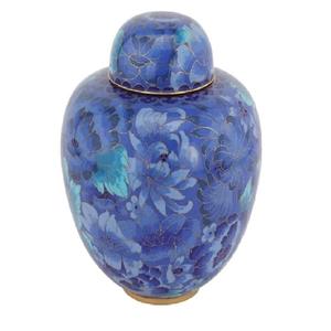 Urnes funéraires adultes en laiton de haute qualité avec peinture aux raisins urnes funéraires en métal fini émail noir et rose pour cendres humaines - Product Image 3