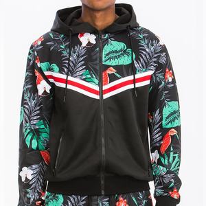 ชุดวอร์มแขนยาวดีไซน์ใหม่สำหรับผู้ชาย แบบสั่งทำพิเศษ ลายดอกไม้พิมพ์ด้วยความร้อน ชุดเซ็ท 2 ชิ้น กางเกงวอร์มซิป ชุดออกกำลังกายสำหรับฤดูหนาว - Product Image 1