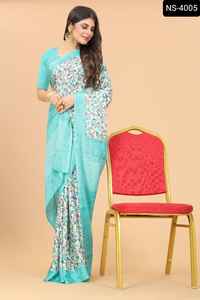 Élégant Porter Ethnique Imprimé Floral Soie Saree et Banglory Soie Blouse pour Casual et Festival Porter Fantaisie Saree pour Femmes Porter - Product Image 5