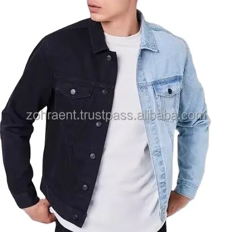 Custom Wholesale Hip Hop Jeans Jacket Me Autumn Turn Down Collar Denim Men's Jackets Streetwear Clothing Black