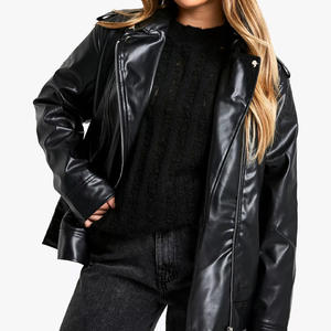 Chaqueta de Cuero de Invierno, Nueva Chaqueta de Cuero para Mujer a la Moda, Hecha de Cuero Genuino, con Bolsillos - Product Image 1