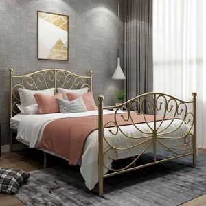 Classic <b>Royal</b> Brass <b>Bed</b> Frame With Premium Finish For Traditional Bedroom Interior Decoration Theme - Product Image 3